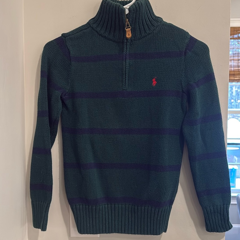 Ralph Lauren boys quarter zip sweater size smalll